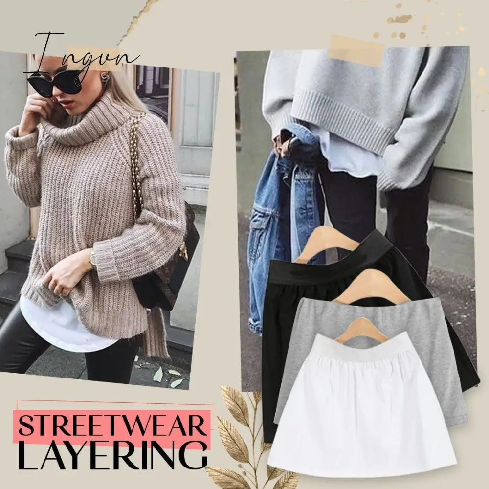 Ingvn - Adjustable Layering Fake Top Lower Sweep