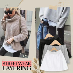 Ingvn - Adjustable Layering Fake Top Lower Sweep
