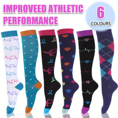 Compression Socks for Women - 20-30 mmHg Graduated Compression, Wide Calf Support for Pregnancy, Running, Nursing, and Athletic Activities