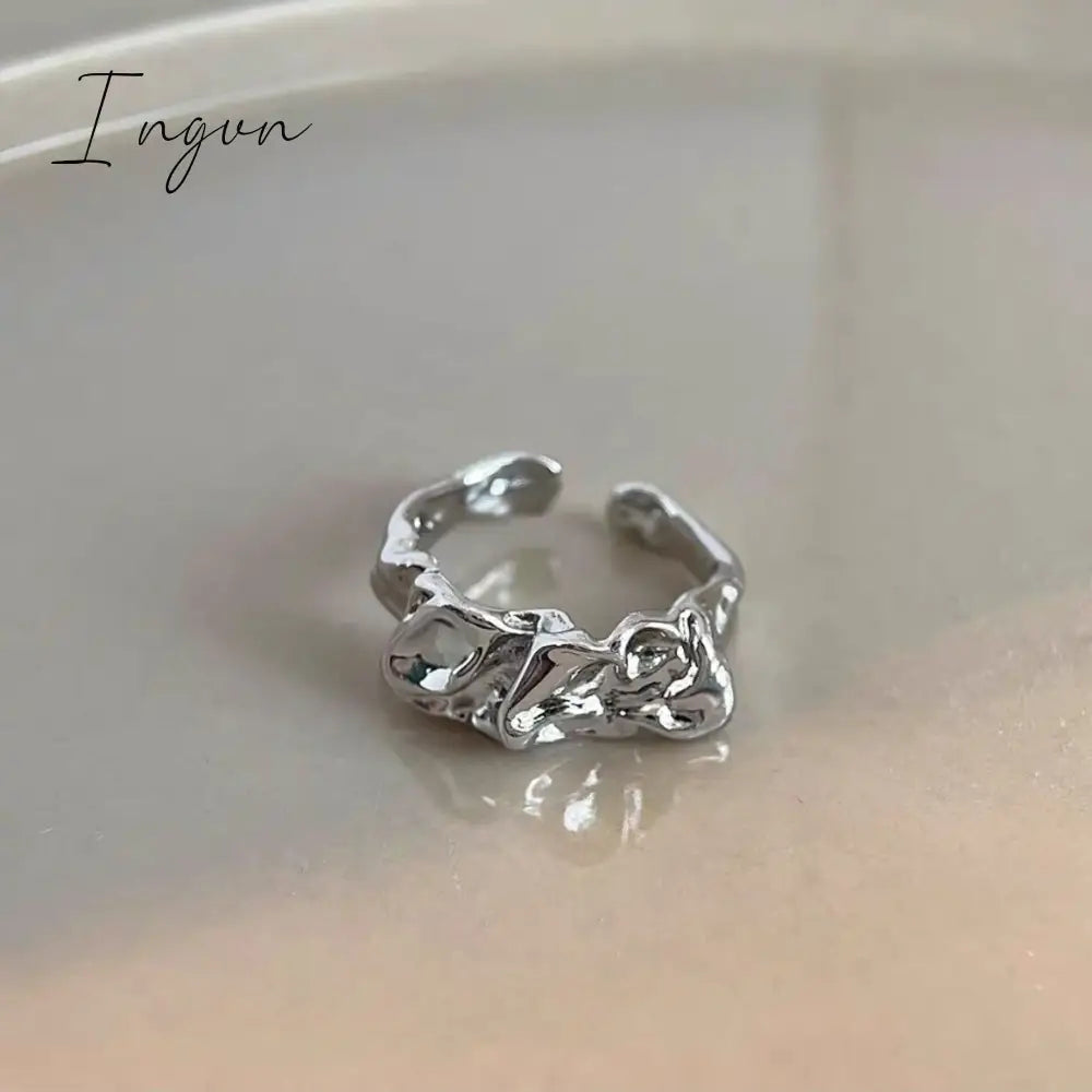 Simple Vintage Zircon Heart Rings For Women Ring Korean Fashion Cold Wind Index Finger Ring Metal Wedding Couple Party Jewelry