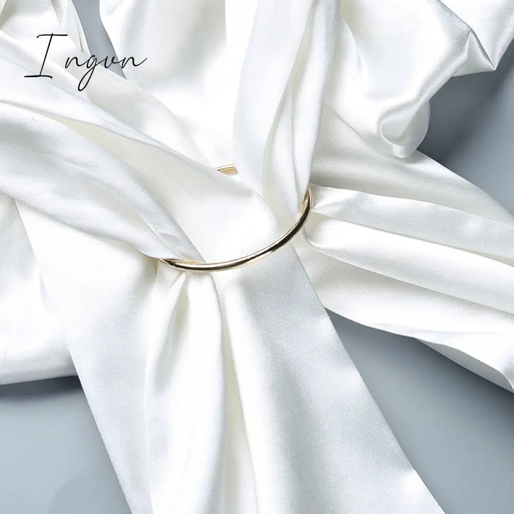 Ingvn - Sexy Hollow Out Bandage Women Dress White Asymmetrical High Waist Mini Dress Women Spring Skinny Fashion Streetwear
