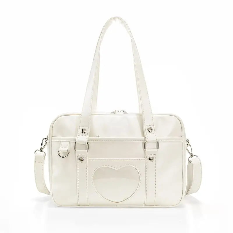 INGVN  Japanese Heart Patchwork Women Handbags High-capacity Streetwear Simple Messenger Bag All Match Fashion Shoulder Bags Y2k Preppy
