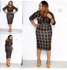 Ingvn - new arrival summer sexy  style african women printing polyester plus size dress L-XXL
