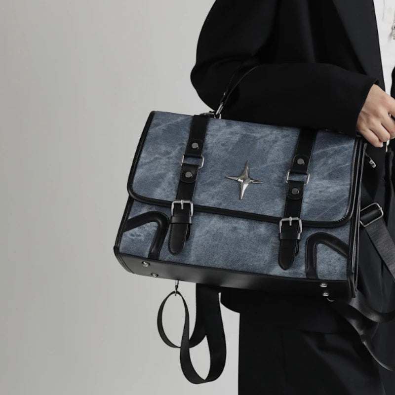 INGVN  2024 New Trendy Fashion Students Schoolbags High-capacity Preppy Women Shoulder Handbags Vintage Y2k Aesthetic Star Backpacks