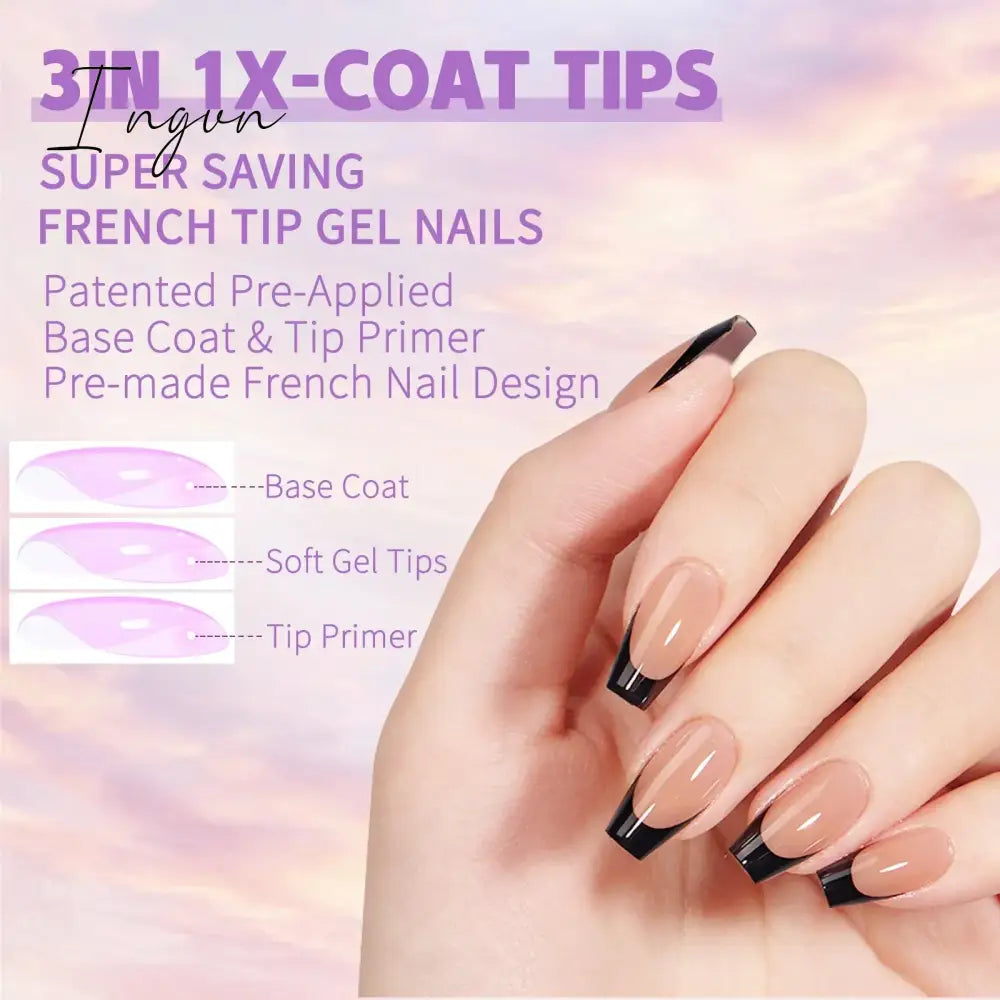 150Pcs/Box French Coffee Black False Nail Press On Acrylic Nails Almond Removable Art Tools For Diy