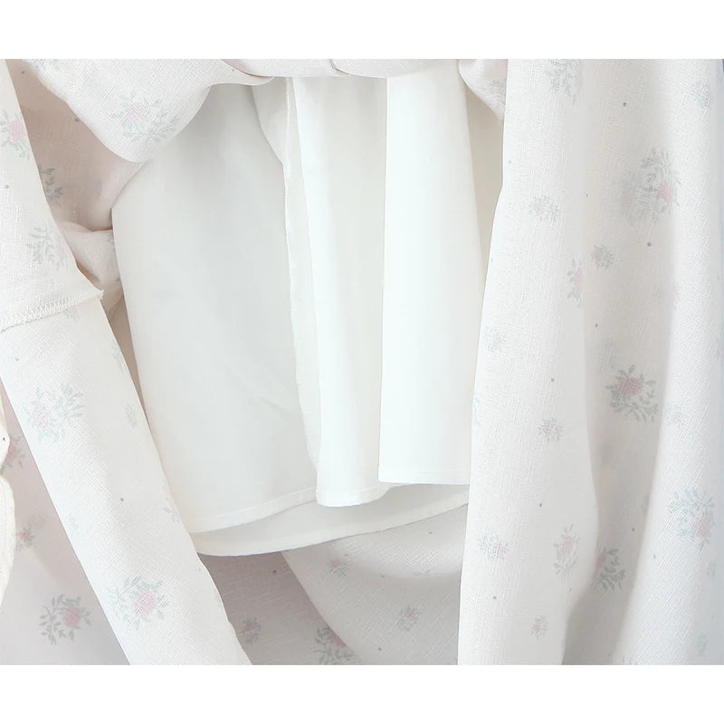 Elegant Women French Style Lace Trim Floral Print Sling Long Dress Sexy Thin Straps A-line Summer Dresses Holiday Robe
