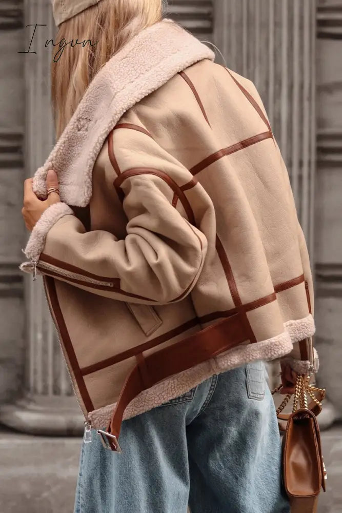Ingvn - Casual Street Color Block Contrast Turndown Collar Outerwear(3 Colors)