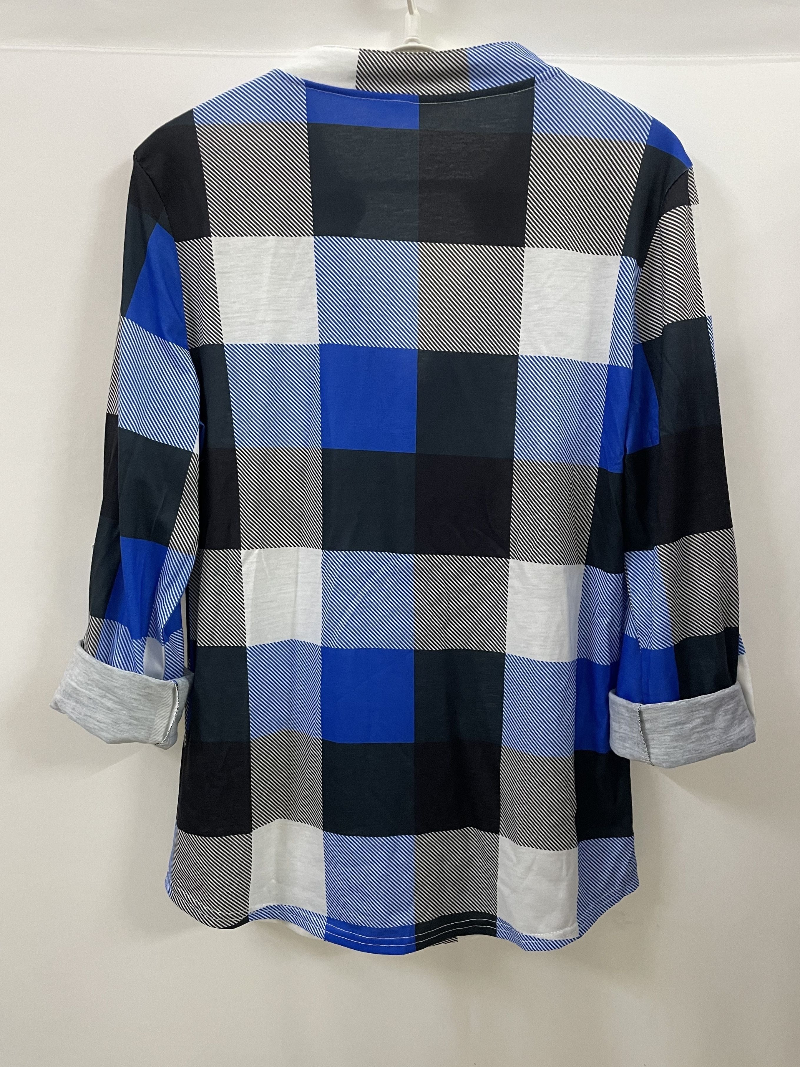 Casual Plaid Shirt, Long Sleeve V-neck Shirt, Casual Every Day Tops, Women's Clothing