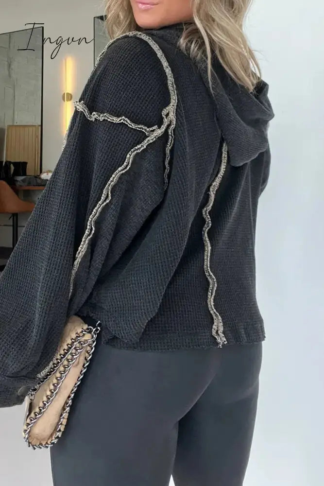 Ingvn - Casual Solid Make Old Turndown Collar Tops