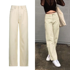 Rockmore Brown Vintage Baggy Jeans Women 90s Streetwear Pockets Wide Leg Cargo Pants Low Waist Straight Denim Trousers