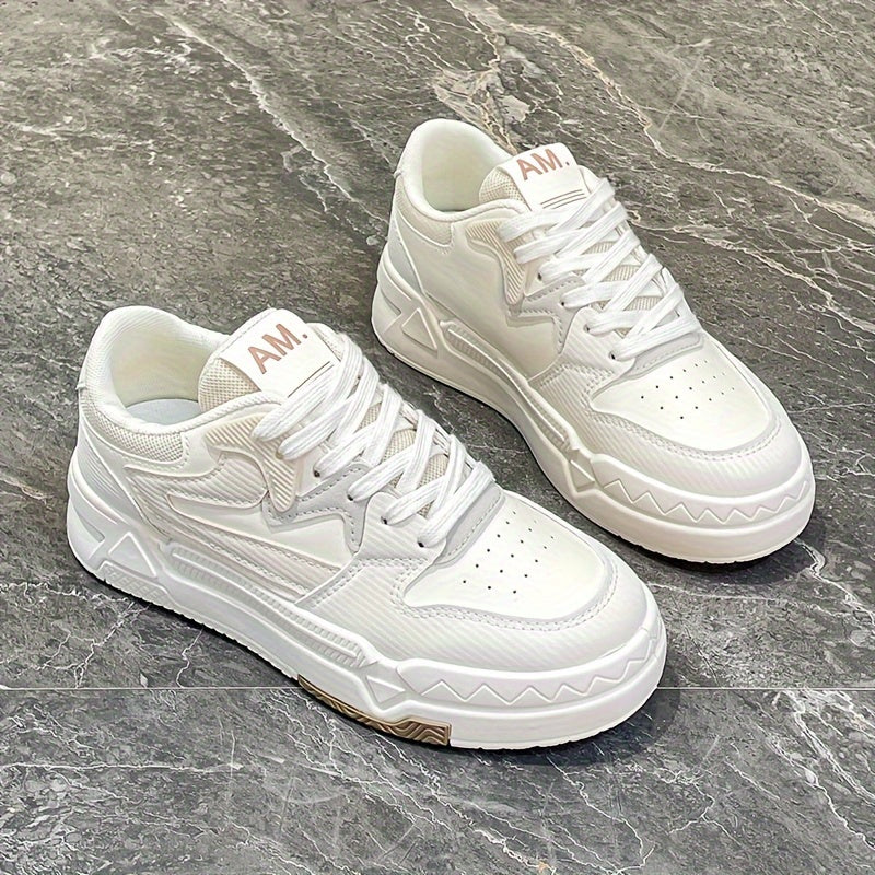 Women's Platform Sneakers, Casual Lace Up Outdoor Shoes, Comfortable Low Top Skate Shoes plus size