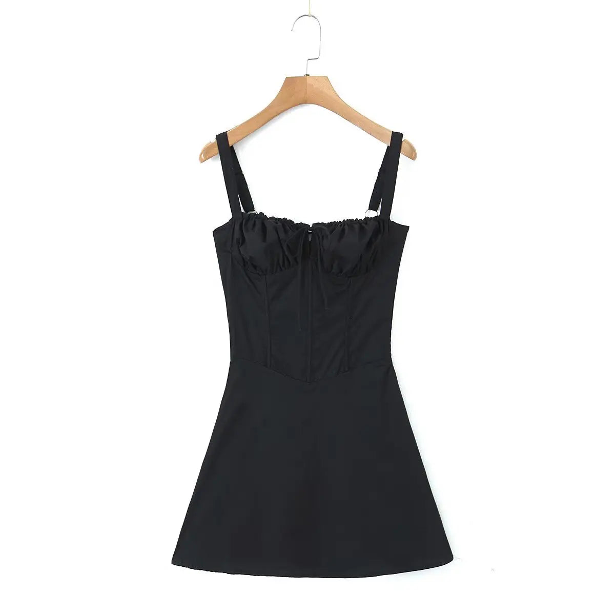 New Fashion Women Back Lacing Up Bandage Black White Sling Dress Sexy Sleeveless Female Summer Party Mini Robe