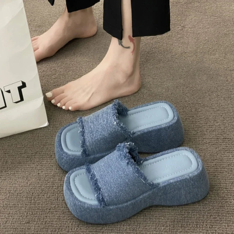 Ingvn  Summers Platform Women's Slippers Fashion Elegant Open Toe Wedges Shoes Ladies Casual Outdoor Beach Slides Sandalias Flip Flop