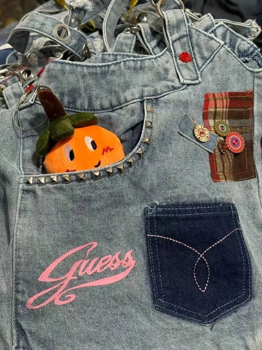 Ingvn  Korean Y2k Denim Patchwork Underarm Bag Large Capacity Shoulder Bag Women's Commuter Bag Summer Retro Denim Women's Bag
