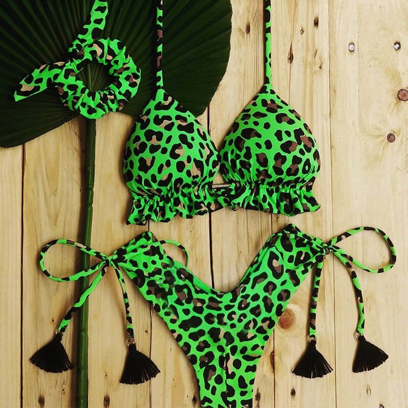 Floral Print Swimsuit Women Bathing Suit Bikinis Biquini High Cut Swimwear Sexy Push Up Bikini Set Feminino Beach Outing