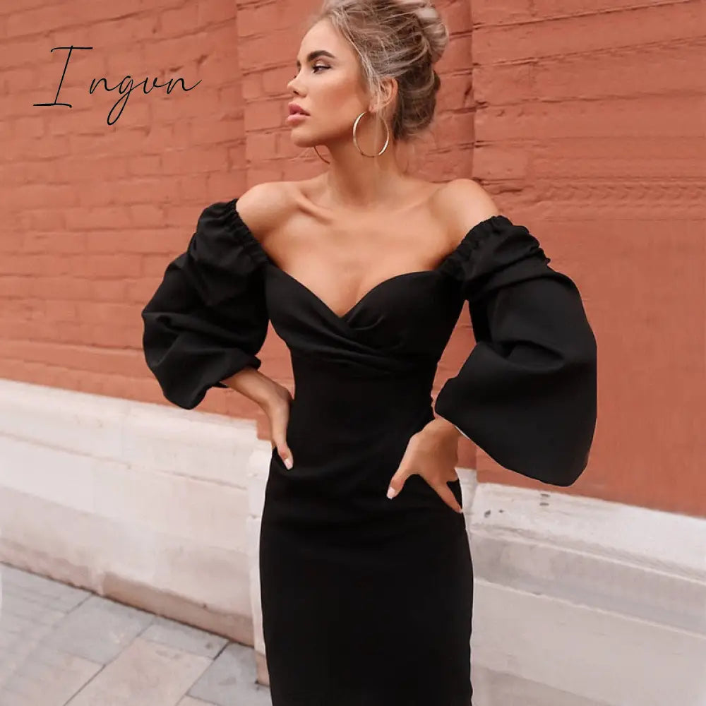 Ingvn - Floral Summer Women's Dress Sexy Strapless High Waist Elegant Party Dresses Lace Trim Button Fashion Chic Maxi Dress Women