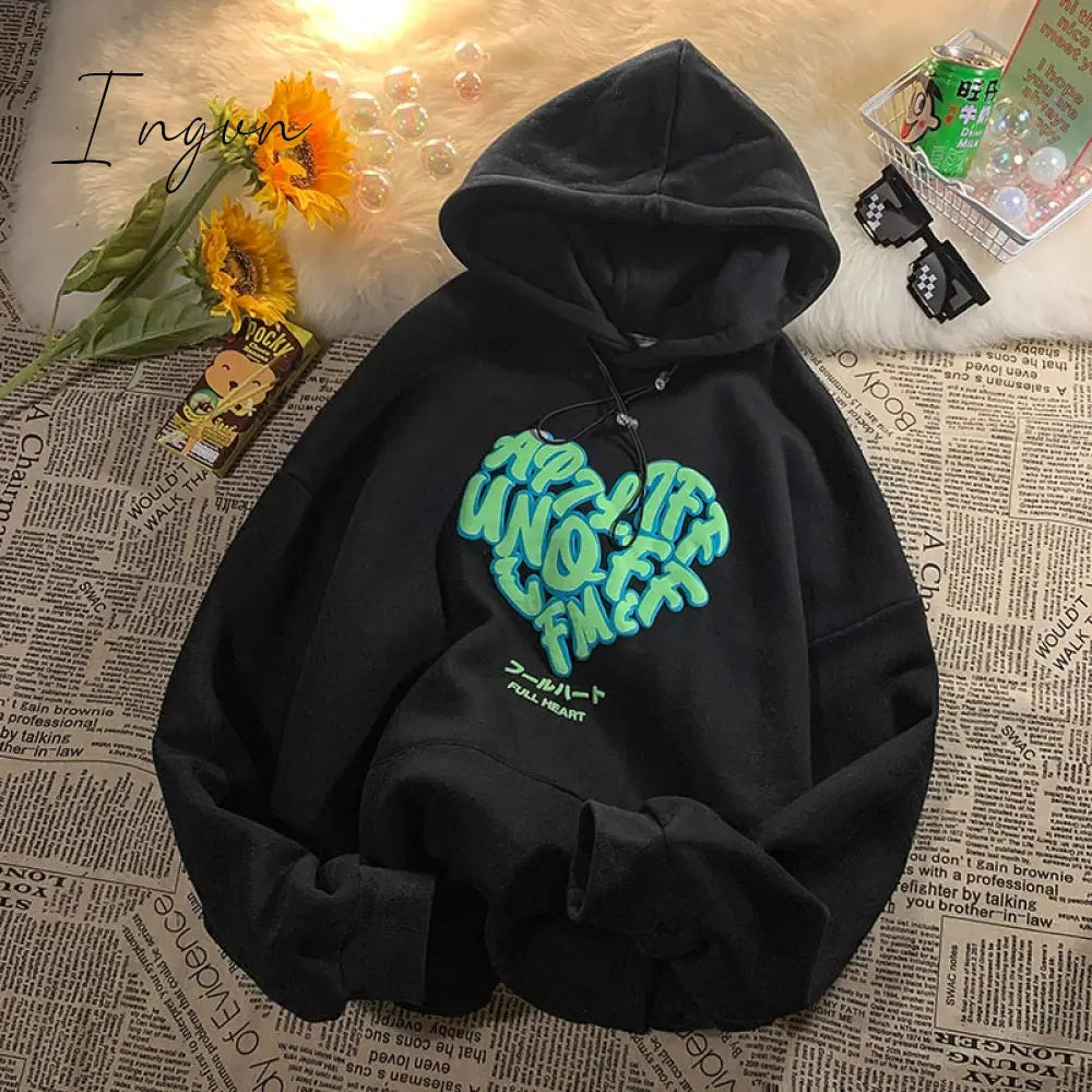 Ingvn - Women Letter Designer Love Y2k Hoodies Female Harajuku Korean Fashion Sweatshirts Girl Vintage Streetwear Hoodie