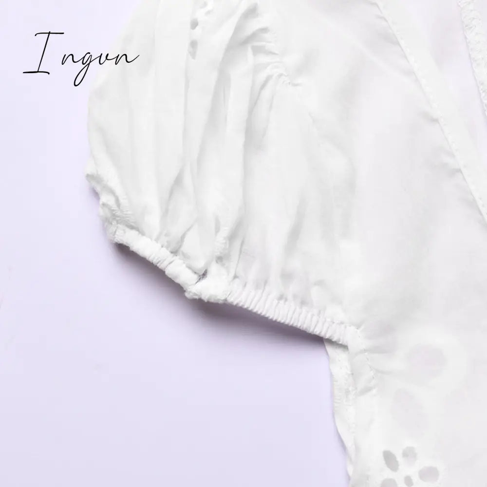 Ingvn - Square Collar Black Mini Dresses 2023 Summer Sexy High Waist Short Sleeve Beachwear Bodycon Hollow Out Sundress Female Ingvn
