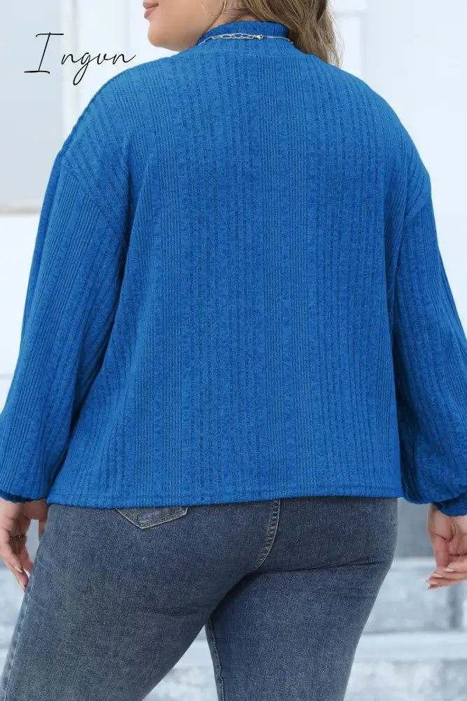 Ingvn - Casual Solid Basic Turtleneck Plus Size Tops