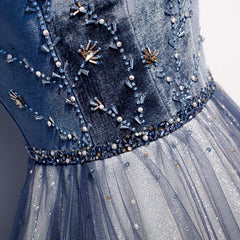 Beach Beading Evening Prom Dresses Lace Up Back V-Neck Simple Vestidos Formal Prom Gowns