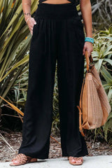 Ingvn - Casual Solid Patchwork Straight High Waist Straight Solid Color Bottoms(8 Colors)