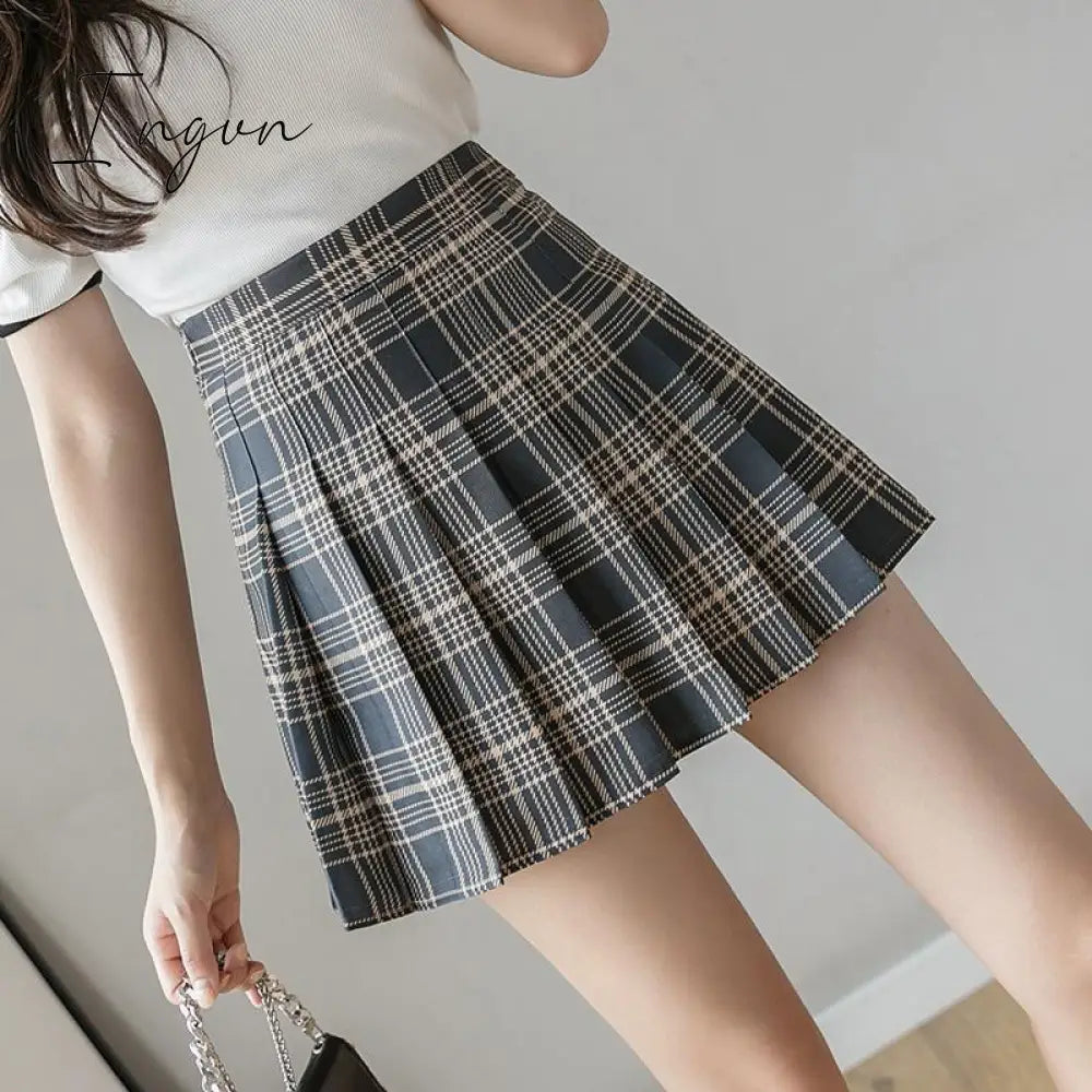 Ingvn - Fashion Kawaii Summer Women Skirts High Waist Cute Sweet Girl's Pleated Skirt Korean Style Mini Skirts for Women