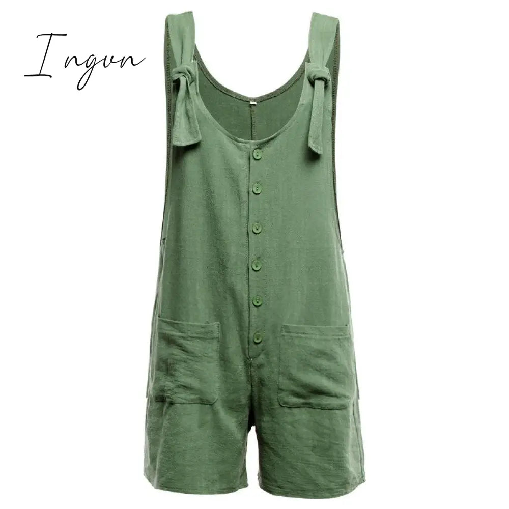 Ingvn - Cotton Pocket Jumpsuit(3 Colors)