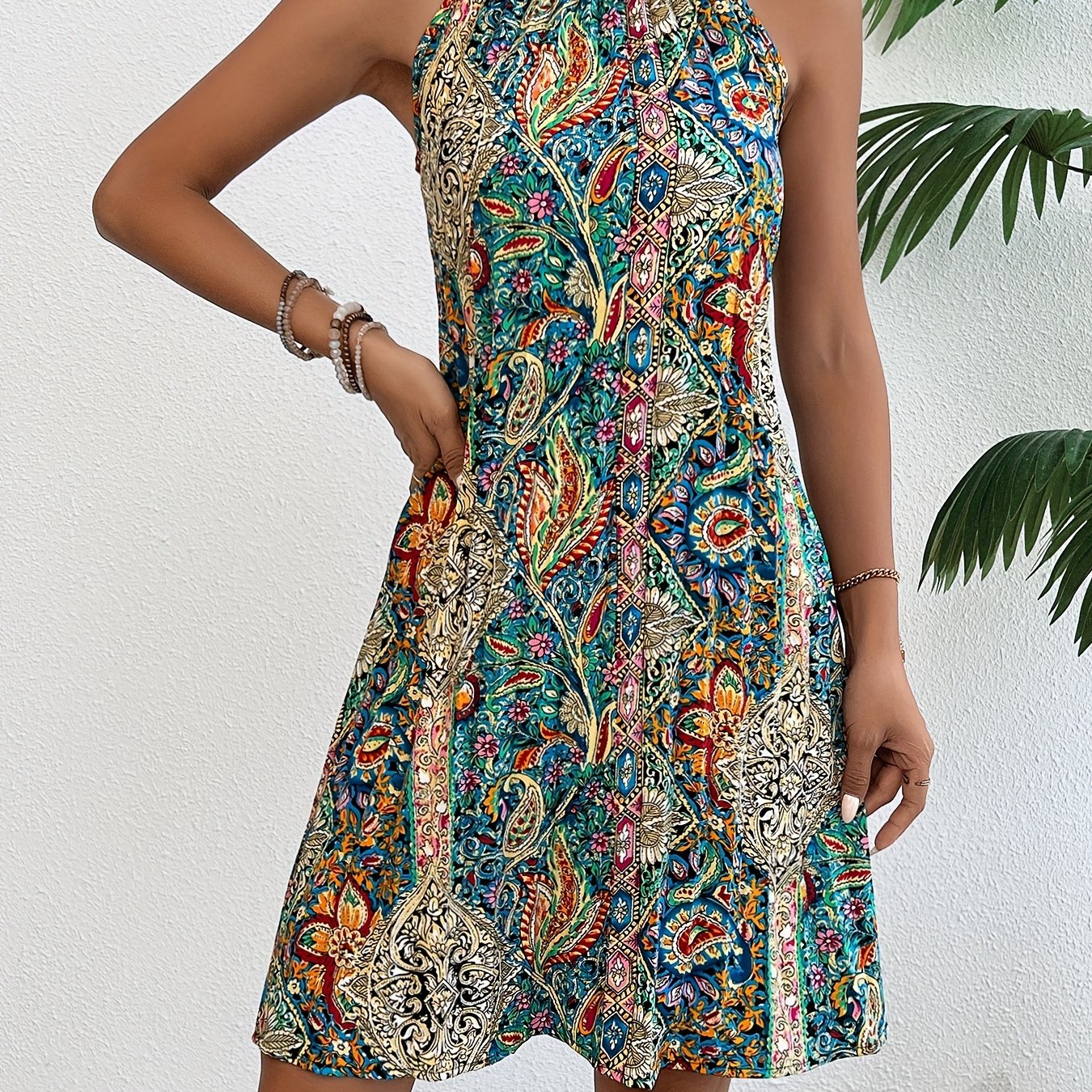 Charming Floral Print Pleated Dress - Stylish & Breathable Sleeveless Design - Perfect Chic Summer Wear for Trendy Women