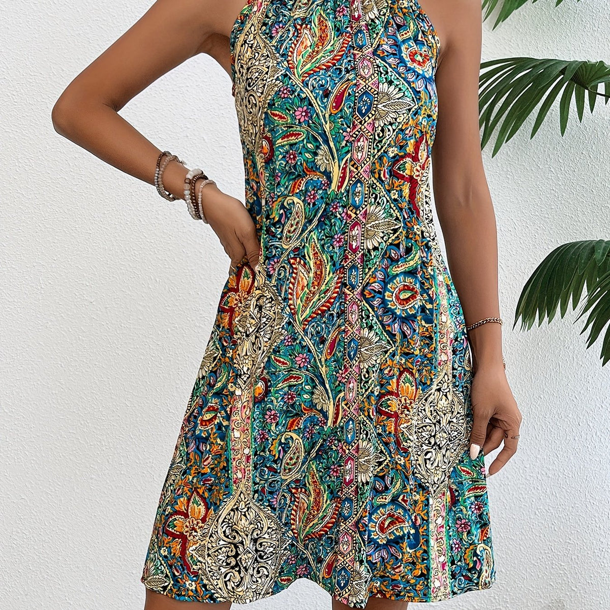 Charming Floral Print Pleated Dress - Stylish & Breathable Sleeveless Design - Perfect Chic Summer Wear for Trendy Women