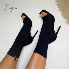 Ingvn - Peep Toe Ankle Boots