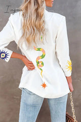 Ingvn - Casual Animal Printing Turn-back Collar Outerwear