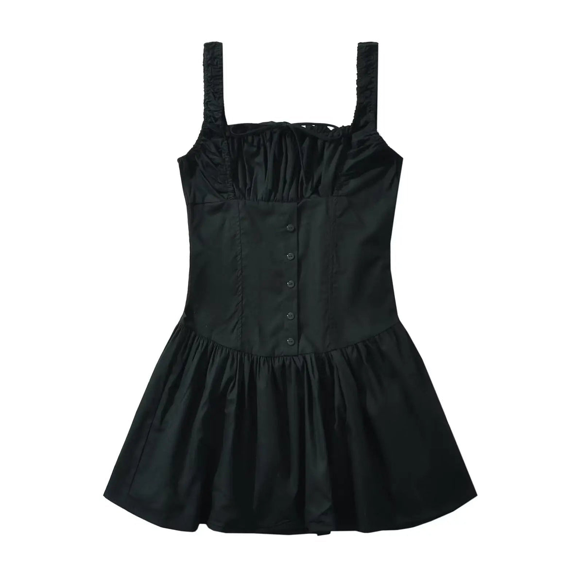 Summer Women Sexy  Ruched Chest Corset Style Tank Mini Dress Low Waist Sleeveless Female Holiday Party Robe