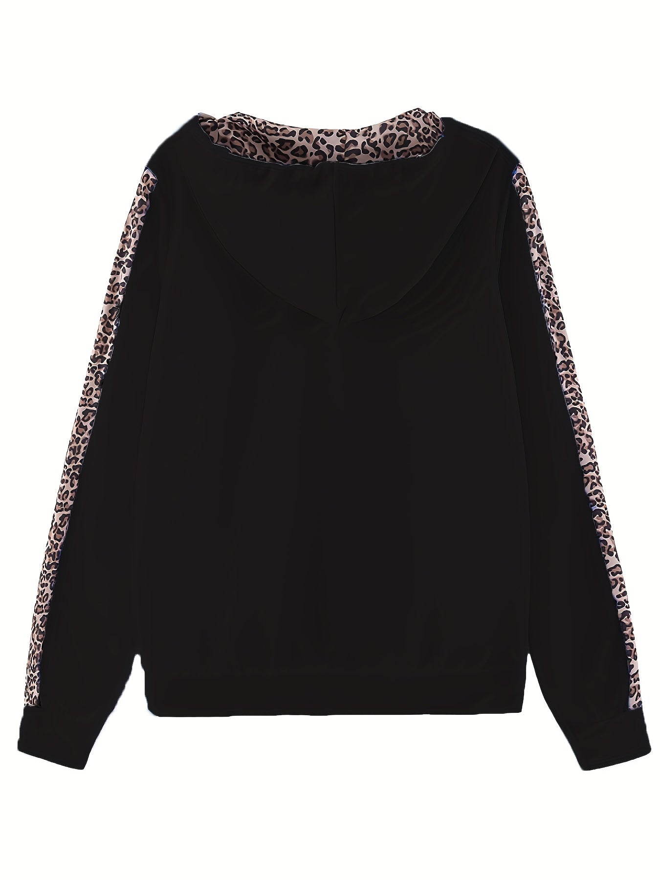 Leopard Print Two-piece Set, Zip Up Hoodie Sweatshirt & Casual High Waist Elastic Pants Outfits, Women's Clothing