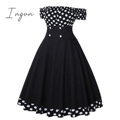 Ingvn - Vintage Dress New Women Dress+Cape Retro Rockabilly 50s Style Two Piece Black Dress Elegant Ladies fashion Midi Dresses
