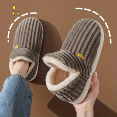 Cozy Warmth Indoor Slippers – Plush-Lined, Solid Color, Easy Slip-On, Comfortable Wear