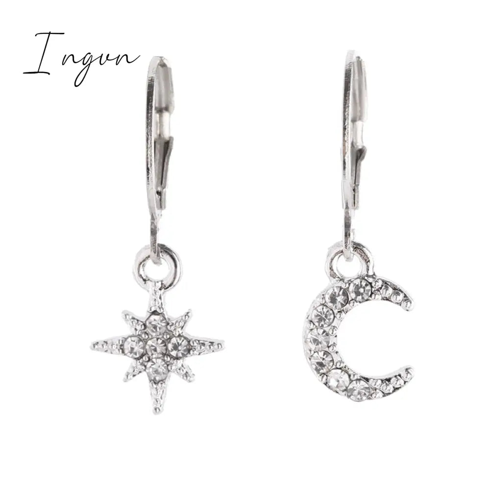 Ingvn - New Heart Zircon Hoop Earrings for Women Gold Plated Stainless Steel Drop Earrings 2023 Trend Luxury Wedding Part Jewelry Gift