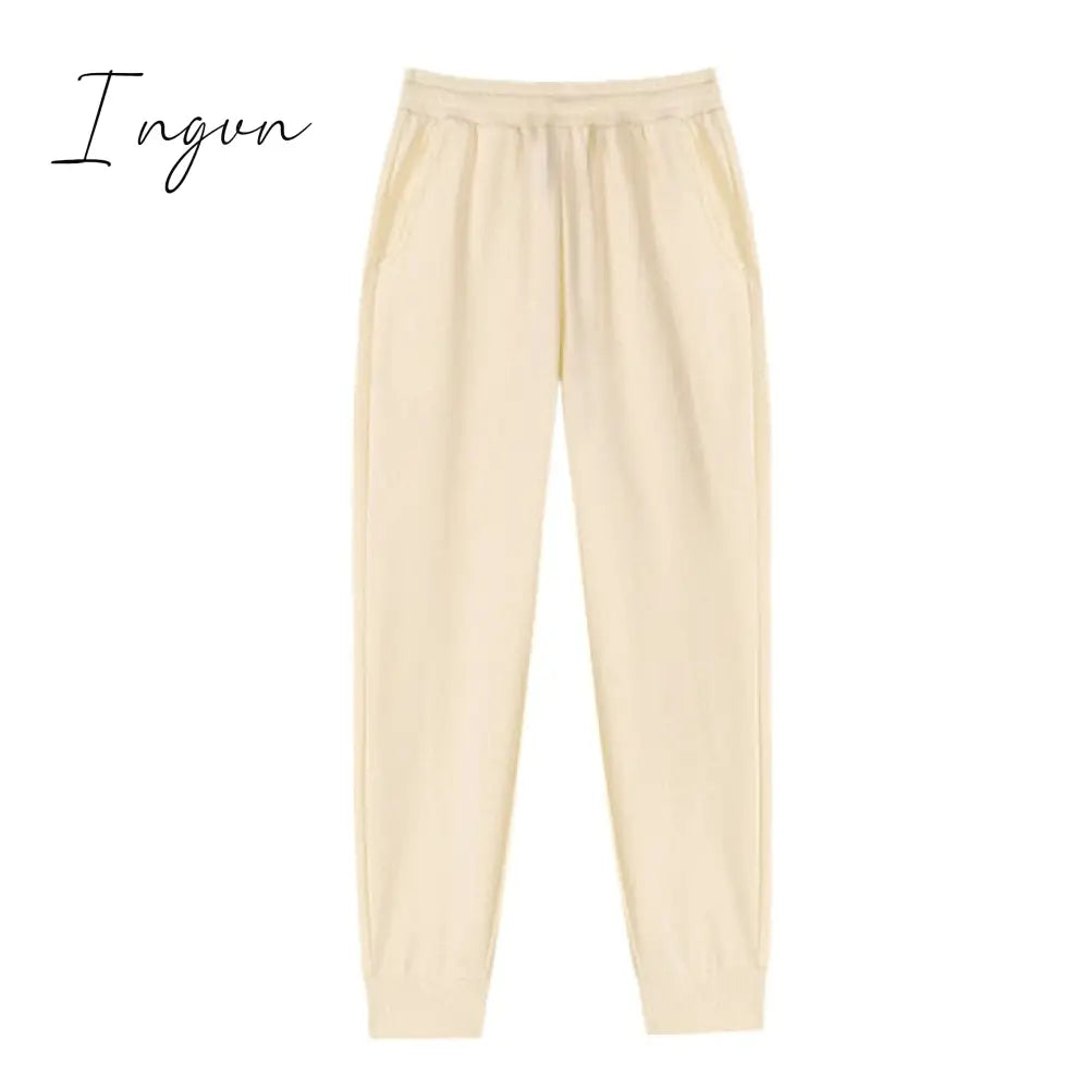 Ingvn - Women Unisex Couple Fleece 100% Cotton Suits 2 Pieces Sets Casual Tracksuit Hoodies Sweatshirt Pants Plus Size