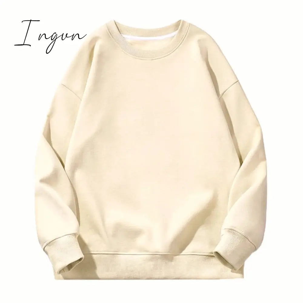 Ingvn - Women Unisex Couple Fleece 100% Cotton Suits 2 Pieces Sets Casual Tracksuit Hoodies Sweatshirt Pants Plus Size