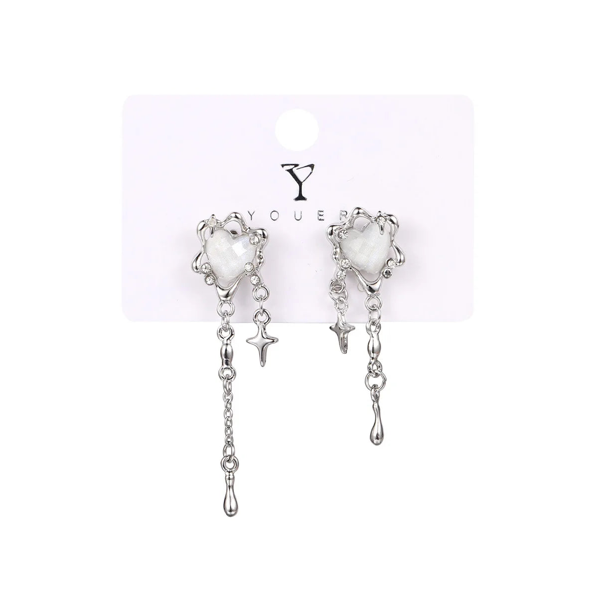 INGVN  Fashion Irregular Water Drop Earrings for Woman Retro Punk Hip Hop Sliver Color Metal Geometric Earrings New Jewelry Girls Gifts