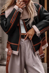 Ingvn - Casual Street Color Block Contrast Turndown Collar Outerwear(3 Colors)