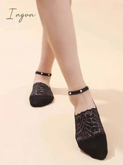 Ingvn - Casual Split-Joint Lace With Beads Socks Accessories