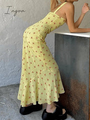 Ingvn - Summer Floral Print Maxi Dress