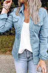 Ingvn -  Long Sleeve Solid Color Jacket Tops(4 Colors)