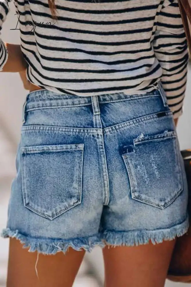 Ingvn - Blue Loose With button Jeans