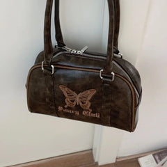 Ingvn  Vintage Y2k Womens Handbag Embroidery Butterfly Elegant Fashion Shoulder Bag Casual Harajuku Exquisite Female Boston Bag