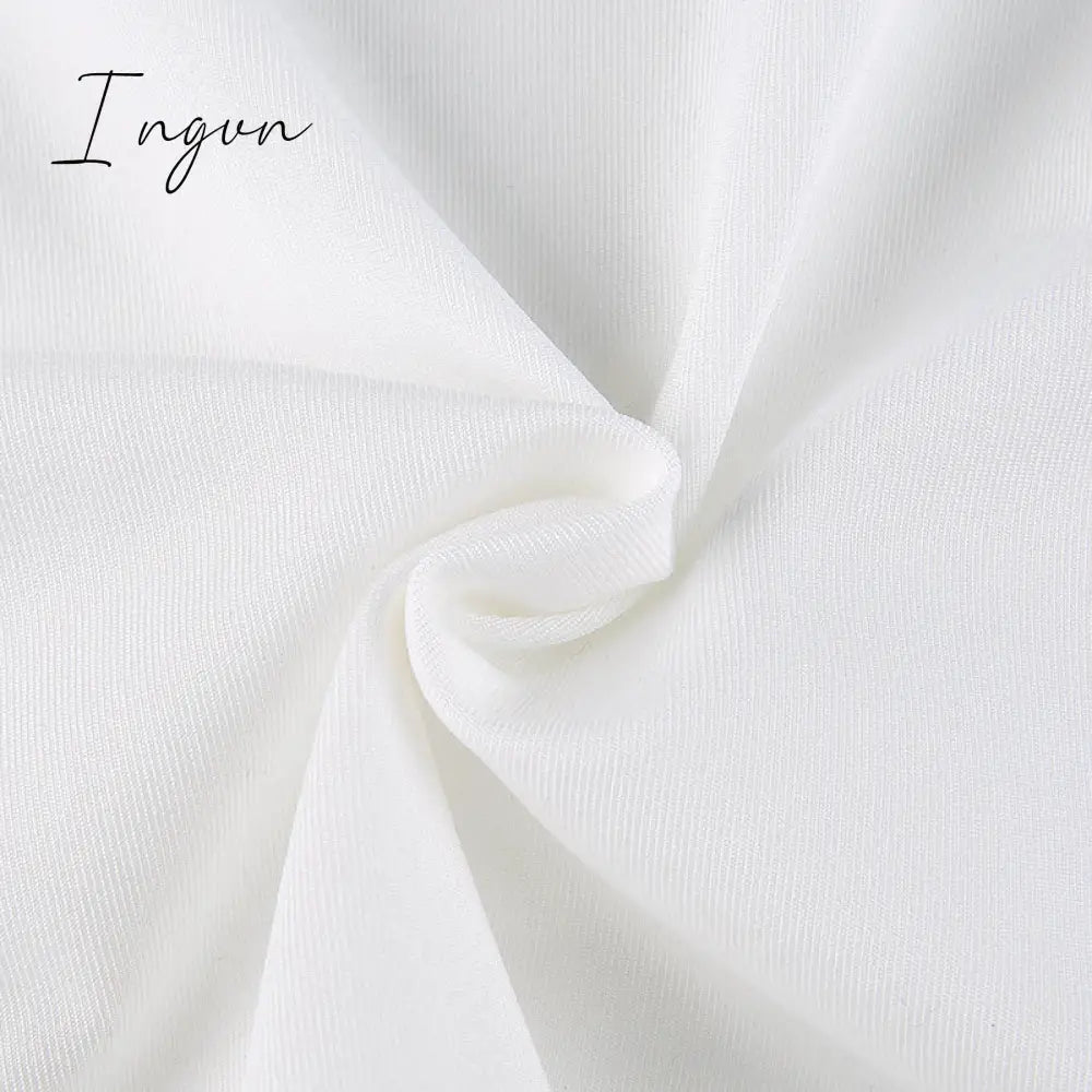 Ingvn - Furry Long Sleeve Hooded Bodycon Mini Dresses Women White V Neck Fuzzy Dress Skinny Christmas Party Streetwear Winter