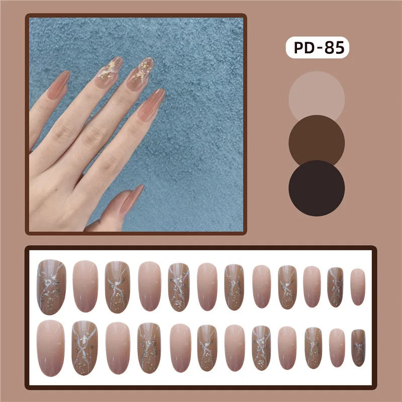 24pcs Lemon Short Wear Tips Nail False Patch Press on Nails Supplies for Professionals Artifical Fake Nails Faux Ongles Uñas