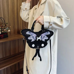 Ingvn  Y2k Gothic Shoulder Bag for Women Butterfly Black Aesthetic Handbag Hot Girl Fashion Harajuku Style Exquisite Crossbody Bag