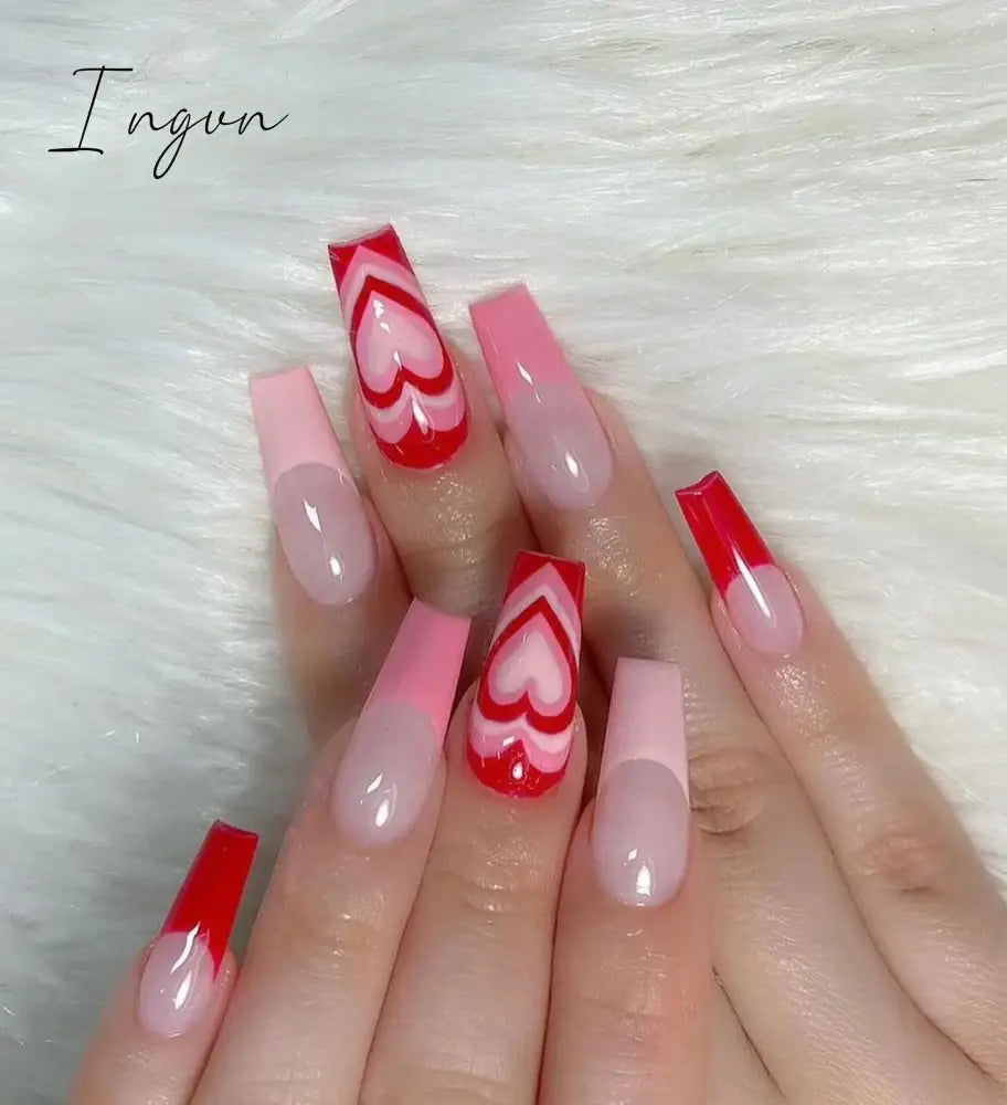 Extra Long Coffin Fake Nail Black And White Plaque False Nails French Ballerina Artificial Full Cover Nail Tips Press On Nail