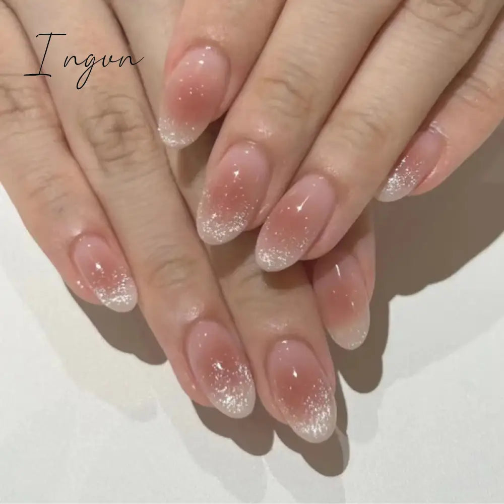 24pcs detachable cat eyes red wine false nails with glue full cover ballet square almond shiny acrylic press on fake nails tips